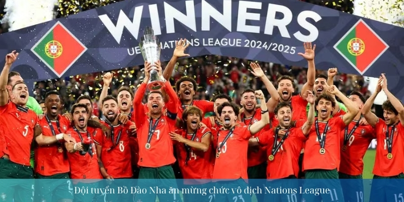 Đội tuyển Bồ Đào Nha ăn mừng chức vô địch Nations League